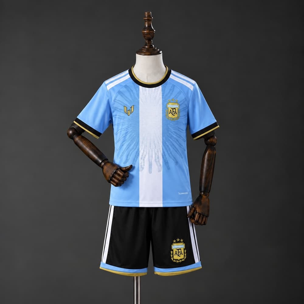 Kit Infantil Argentina 2026 Edição Especial Messi Retirement
