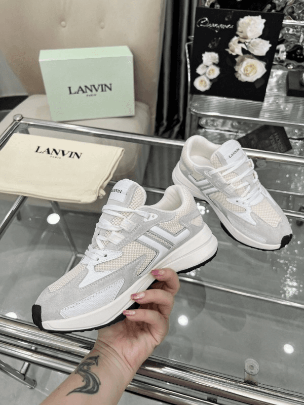 Sapatilhas Lanvin JLA em Rede Branco (Branco / Cinzento)